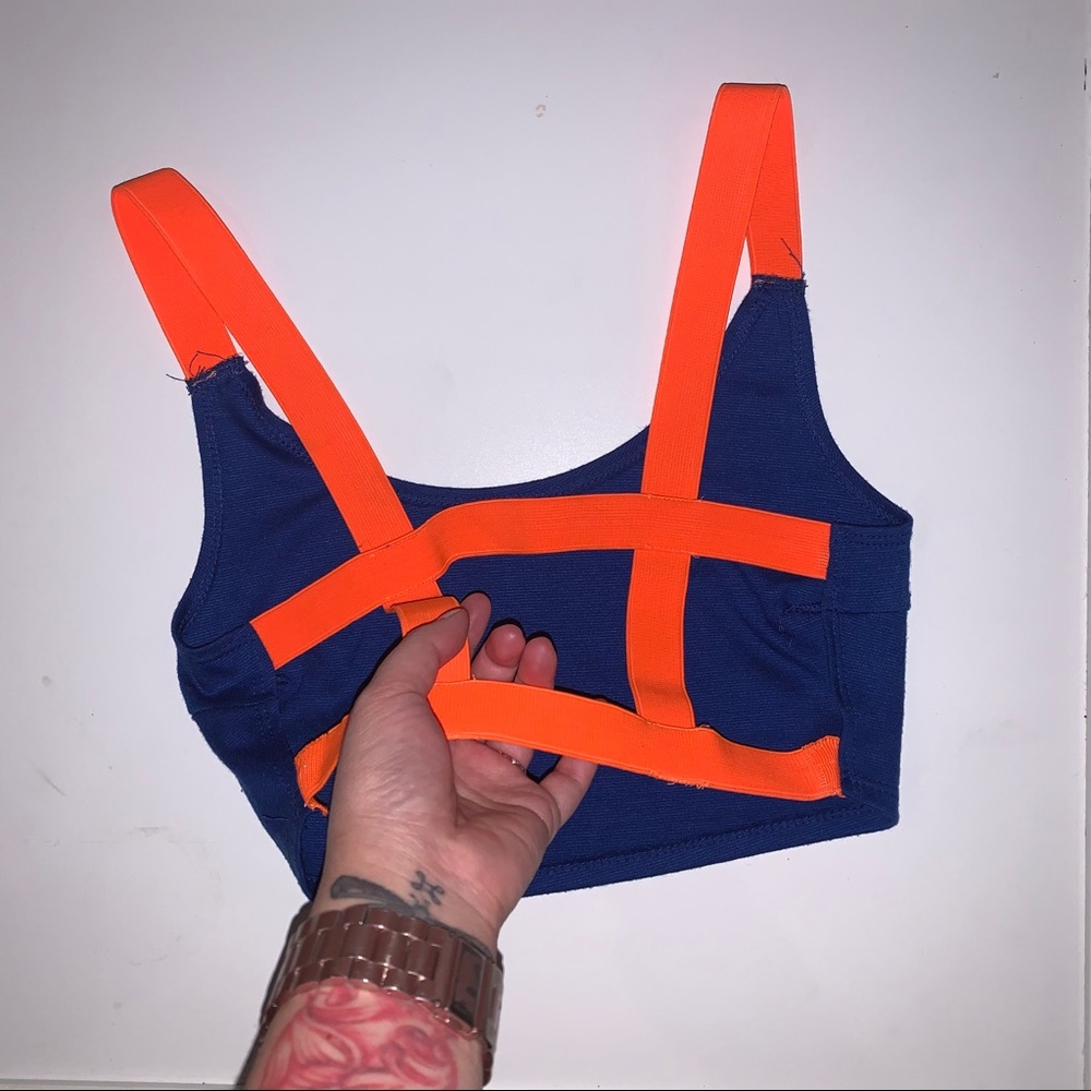 2000s Funky Crop Top with Hash Elastic Strap Back